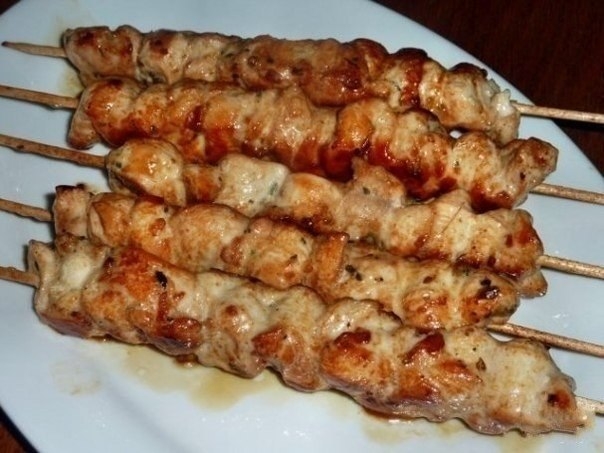 Шашлык из курицы в духовке Шашлык из курицы в духовке