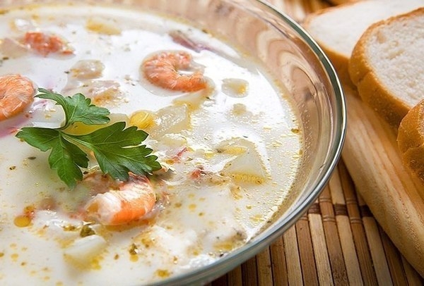 Суп сырный с креветками (60 ккал/100 гр)