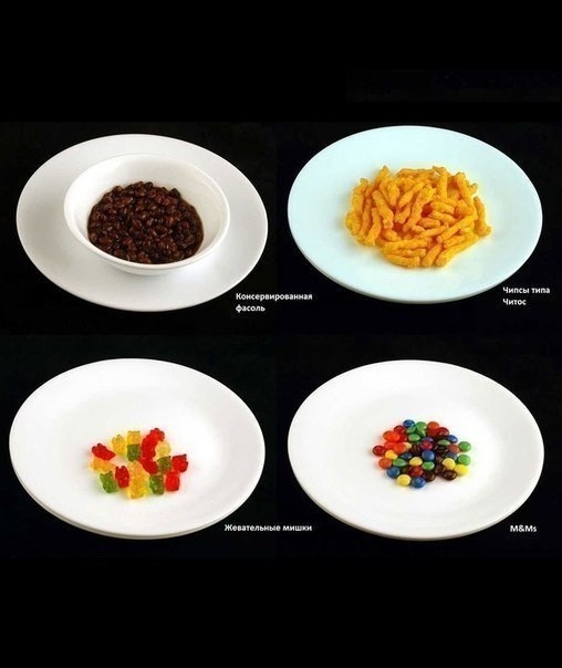 Как выглядят 200 килокалорий в разной еде