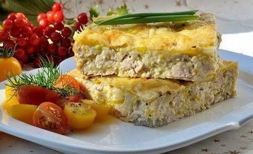 Легкий куриный пирог-запеканка