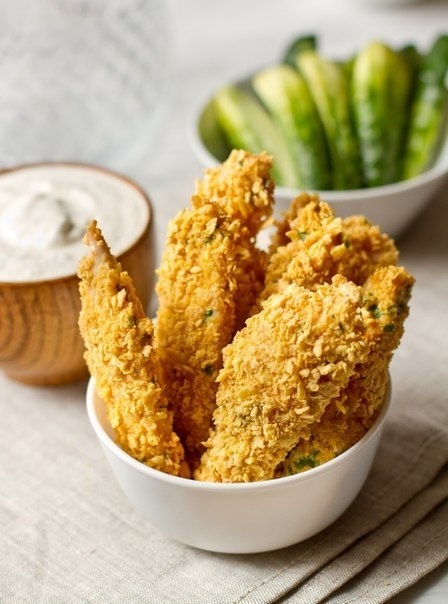 Куриное филе с хрустящей овсяной корочкой Куриное филе с хрустящей овсяной корочкой