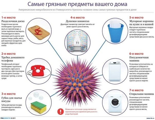 ВАЖНО! Самые грязные места и предметы в доме! ВАЖНО! Самые грязные места и предметы в доме!