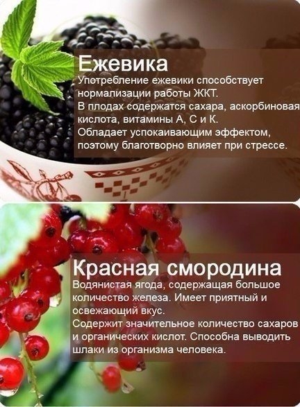 Польза продуктов