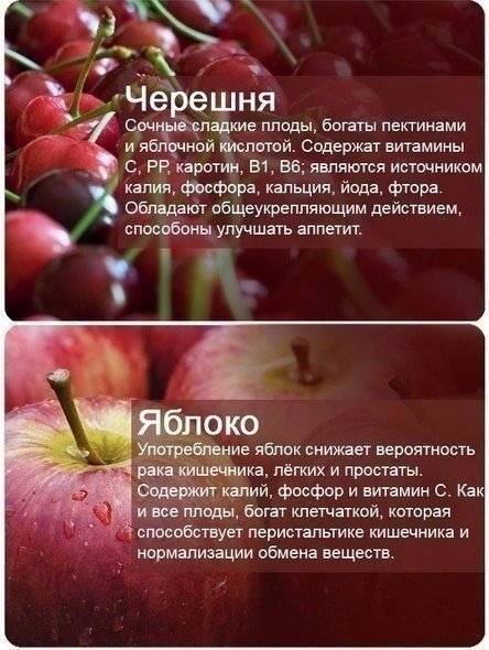 Польза продуктов